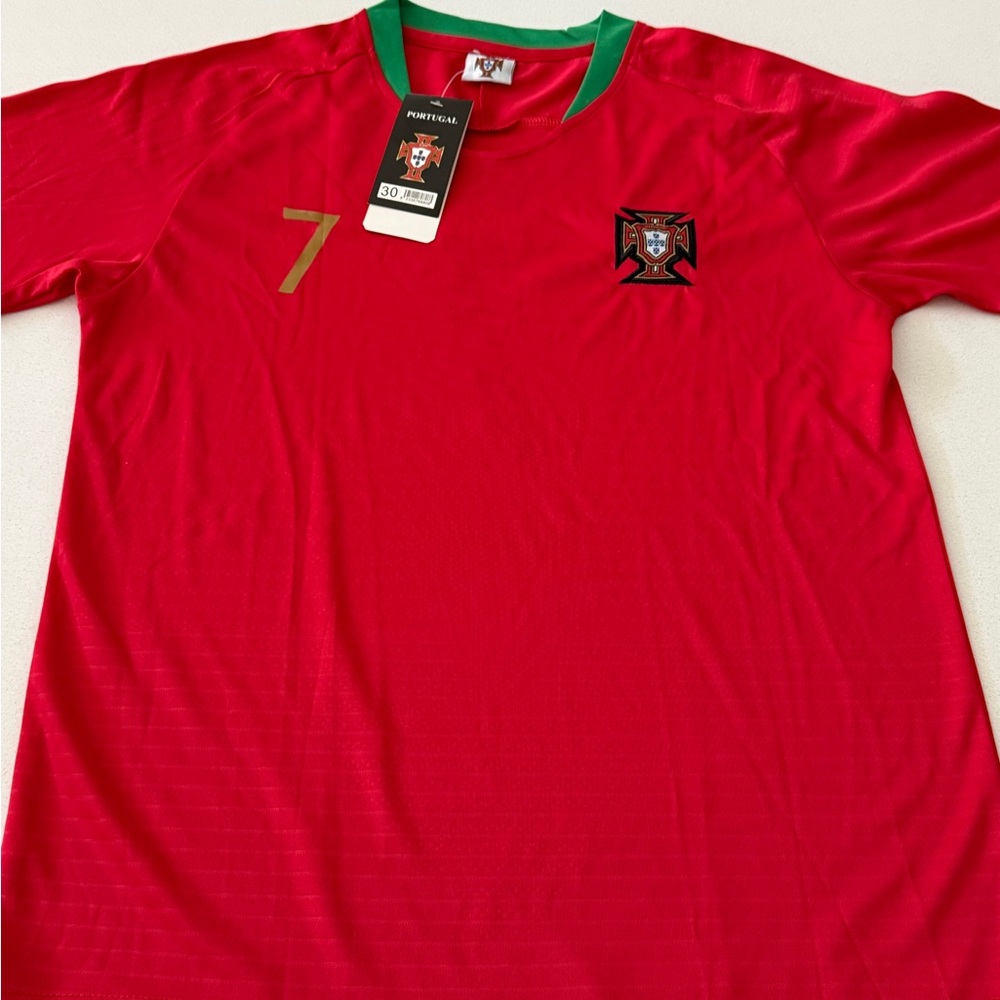 Portugal Soccer Jersey #7 Ronaldo‎ Size 30 Small New With Tag